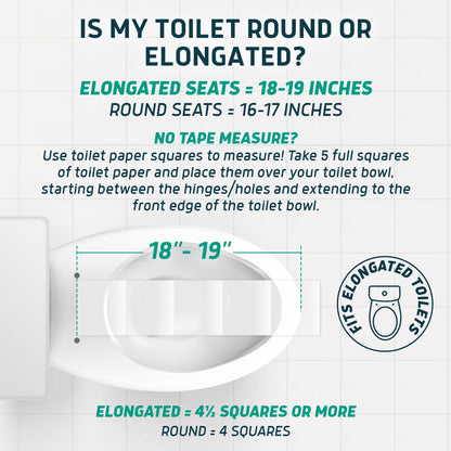 ELLAI Raised Toilet Seat with Handles - Elongated - Adds 3 Inches