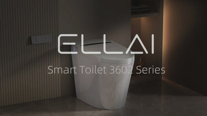 ELLAI Smart Toilet ADA Height Tankless Elongated Bidet Toilet with Auto Flush, One Piece Toilet with Bidet Build in Heated Seat and Multi-Function Remote Control in White